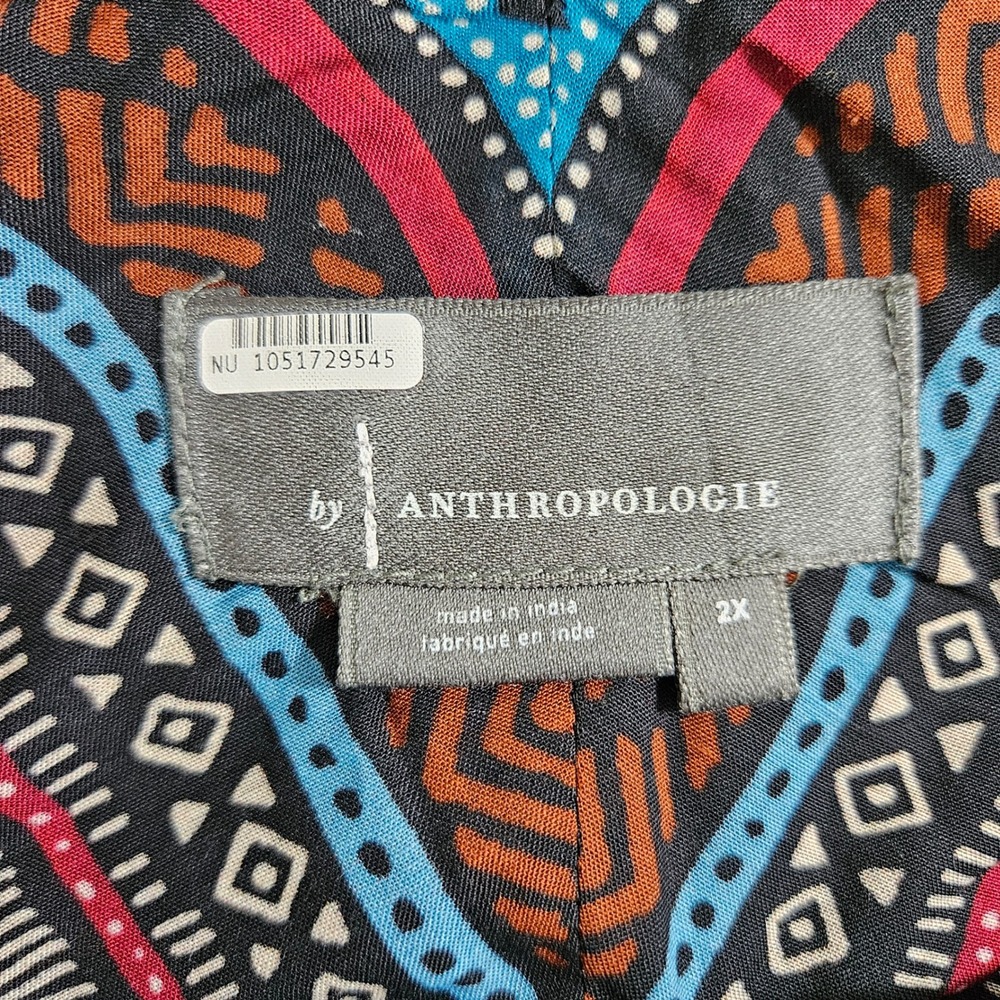 Anthropologie NWOT Cat Jungle Print Ruffle V-Neck Mini Dress Black Multi 2X - Picture 6 of 11